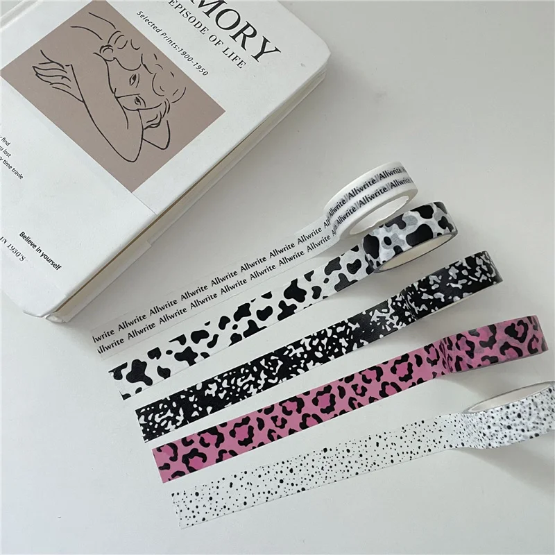 

Милые декоративные ленты с рисунком коровы, альбом для ручного счета, фотоальбом, милые корейские канцелярские принадлежности