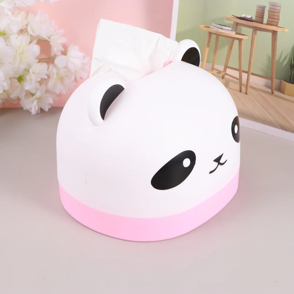 

Household Desktop Tissue Box Cartoon Panda Tissue Box Creative Roll Paper Tissue Holder Paper Extraction Storage Box for Home (