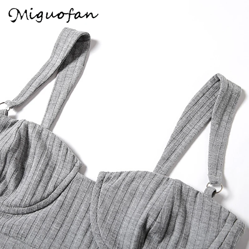 Miguofan женские комплекты вязанный сексуальный укороченный топ + длинные штаны Топы