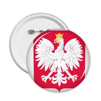 poland europe national emblem round pins badge button clothing decoration gift 5pcs