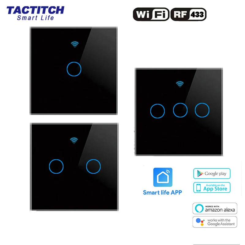 WI FI смарт сенсорный светильник переключатель приложение дистанционный пульт