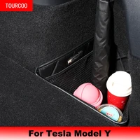 2pcs car rear trunk side storage pocket bags for tesla model y car modification accessories