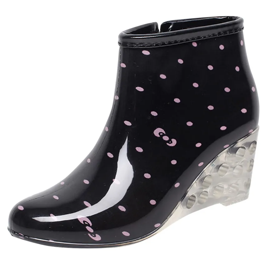 Непромокаемые сапоги Bota Feminina женские короткие трубы на танкетке в уличном стиле