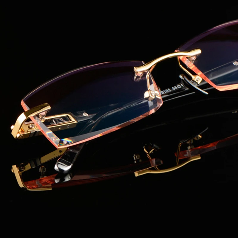 Роскошные индивидуальные титановые очки без оправы мужские 1 61 линзы с высокой