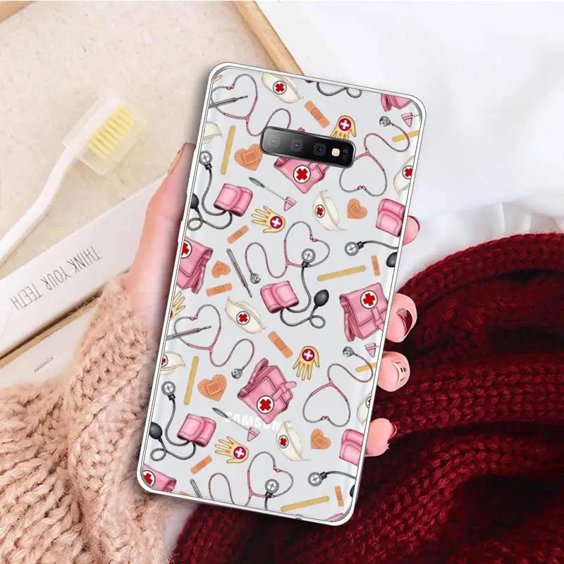 

Nurse Medical Medicine Health Heart Phone Case Clear Transparent for samsung A 21s 50 71 S 8 9 20 note 10 20 plus ultra