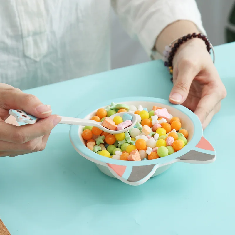 5 шт./компл. детская посуда для тренировок Детская милая кормления енота с чашей