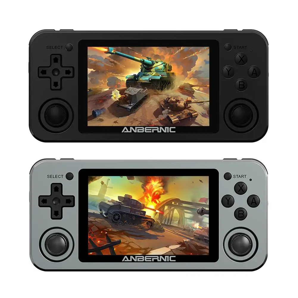 Preise RG351P 351M Retro Spiel Konsole RK3326 Linux System PC Shell PS1 Spiel Player Tragbare Tasche RG351 Handheld Spielkonsole