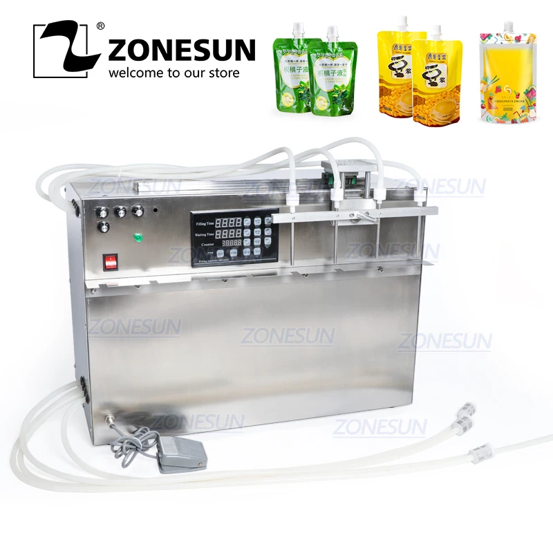 ZONESUN самовсасывающий напитков для жидкости Дой пак наполнения пакетов MachineStand