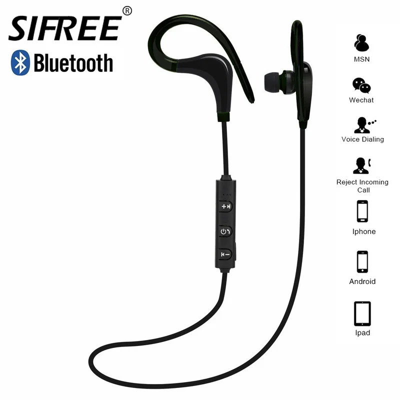 Беспроводные наушники с крючком Bluetooth Спортивная гарнитура для телефона шейный