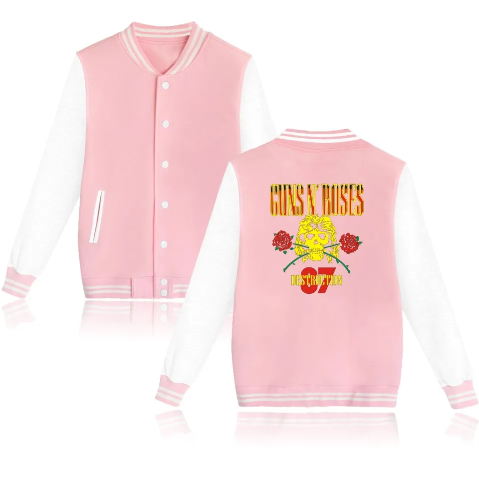 

Guns N Roses Jackets Baseball Clothing Casual Harajuku Sweatshirt Men/Women Autumn Winter Hoodies Bomber Jacket