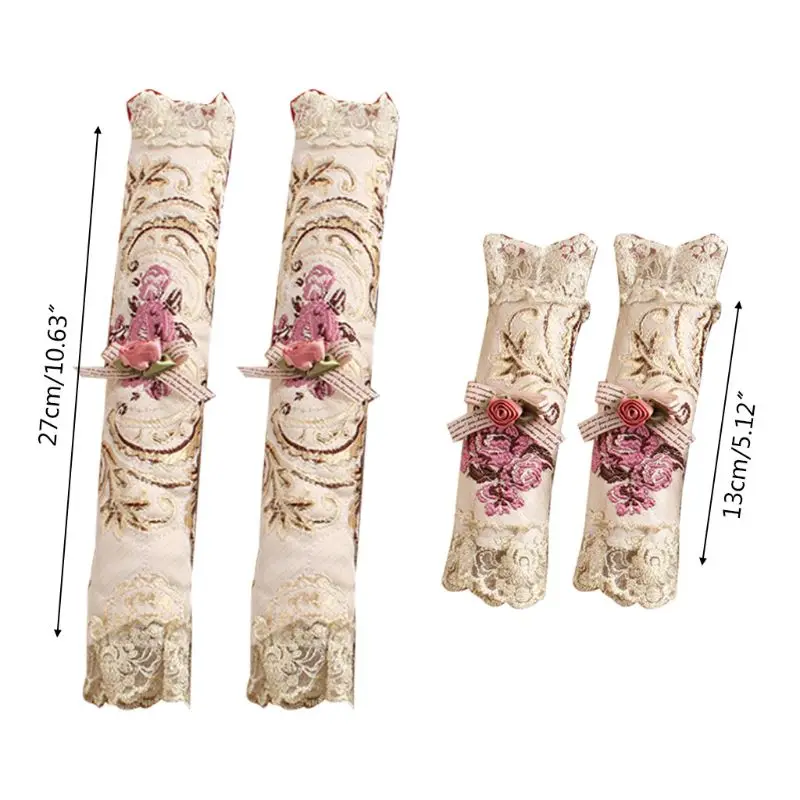 

E7CC Refrigerator Door Handle Cover Kitchen Appliance Handles Decor Protector Gloves Household Keep Off Fingerprints
