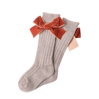 knee high socks for toddlers kids baby girls solid bowknot cotton princess dress ballet long sock leg warmer