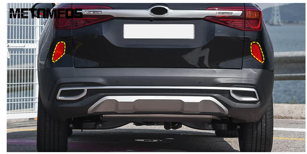 Для Kia Seltos 2019 2020 углеродное волокно лампа заднего противотуманного фонаря крышка