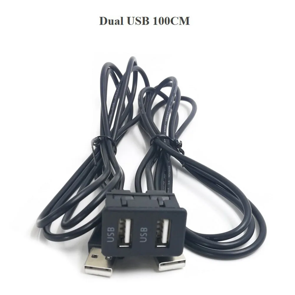 

USB Port Extension 1 X Adapter 100CM Mount Panel Parts Plastic AUX Black