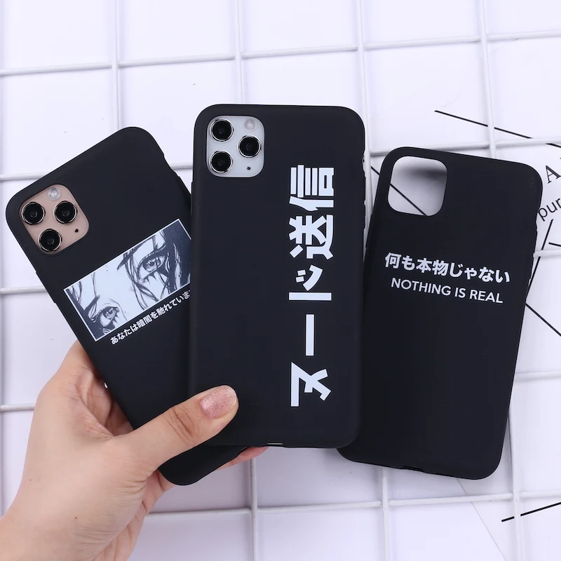 Чехол для телефона в японском стиле Харадзюку с комиксами манга iPhone 12 11 Pro Max X XS XR 7