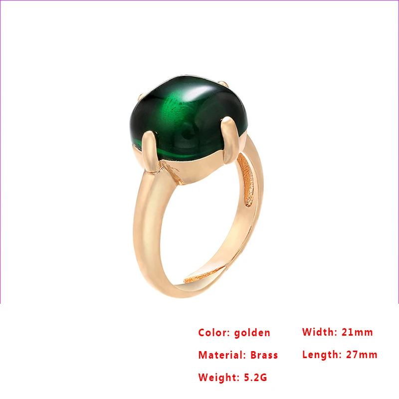 2022 New Hot Selling Gem Ring Bead Buckle Brass Golden Ring Setting Zircon Pendant Adjustable Opening DIY Jewelry Accessories