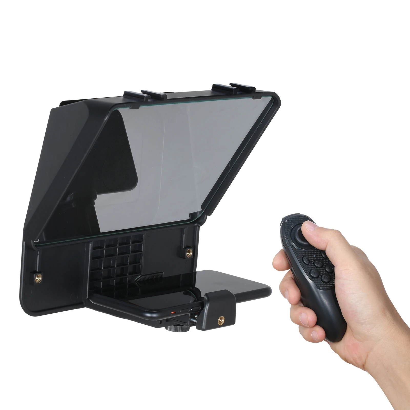 

Andoer A10 Portable Teleprompter Prompter for Smartphone DSLR Camera with Phone Holder Remote Control for Video Recording Live