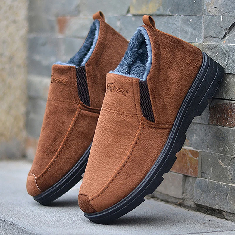 Мужские зимние ботинки на меху с хлопковой подкладкой Нескользящие теплые