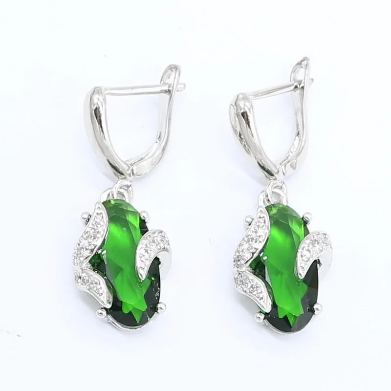 Новое поступление серебристый цвет искусственный зеленый кристалл браслет