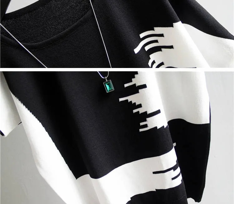 Женский трикотажный пуловер в рубчик тонкий джемпер стиле пэчворк с круглым