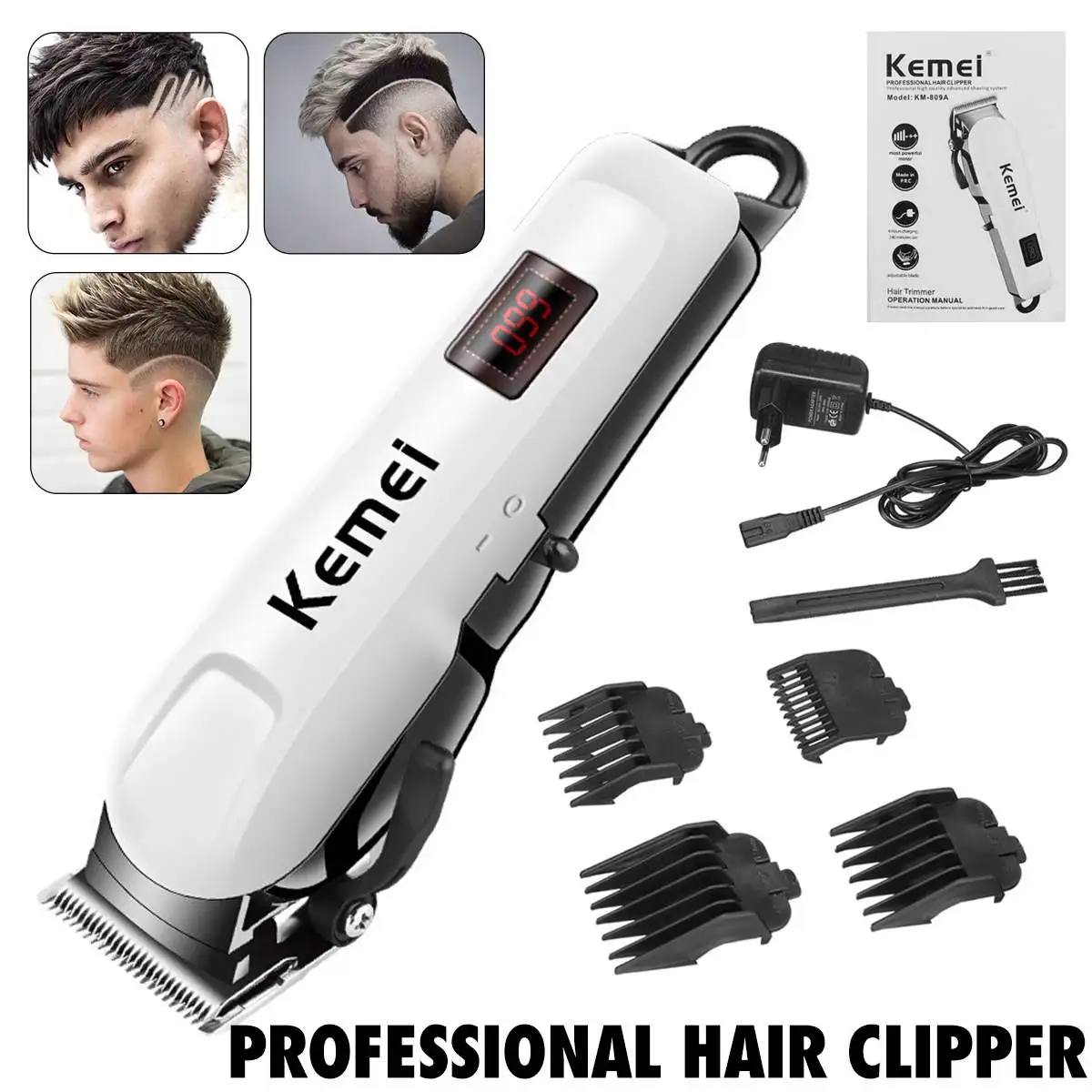 

Professional Barber Hair Clipper Hair Trimmers LCD Rechargeable Electric Cutting Machine Beard Trimmer Shaver Razor Men Cutter