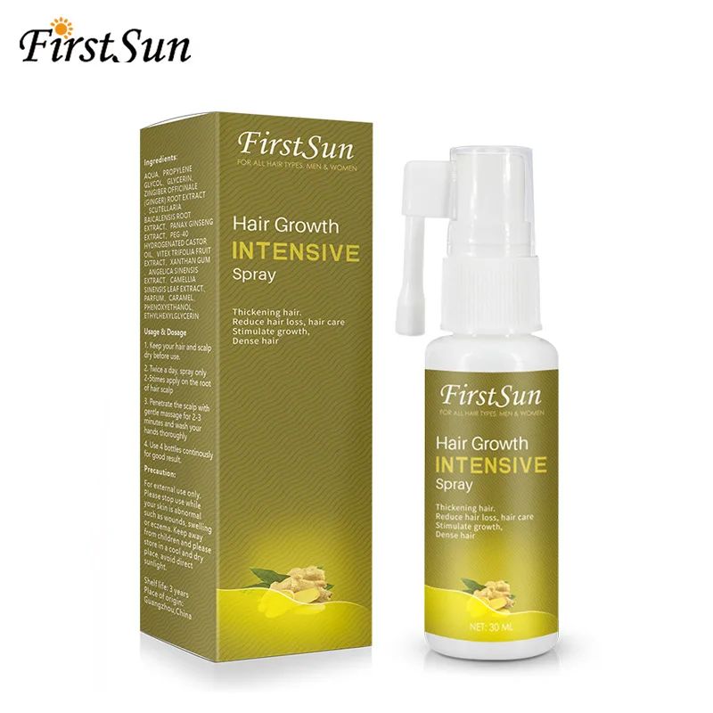 

Firstsun Ginger Hair Growth Intensive Spray 30ML Anti Hair loss Products For Men and Women Fast Sunburst Hair Regrowth Essence