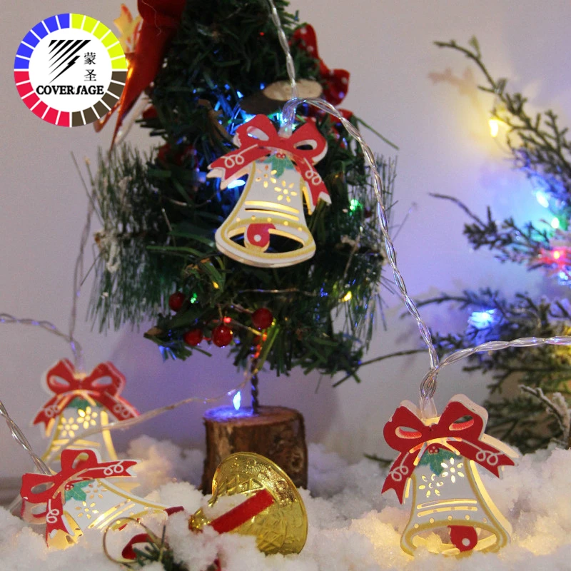 Coversage Рождественская елка Санта Клаус колокол Фея гирлянды светодиодные Батарея