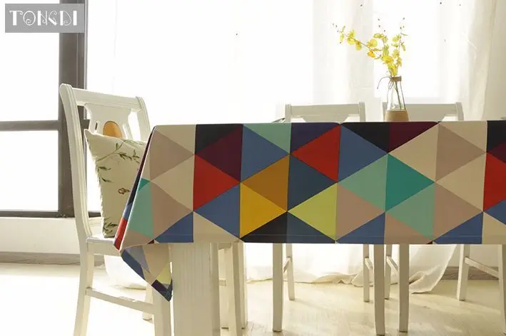 TONGDI скатерть в американском стиле элегантная цветная треугольная прочная для