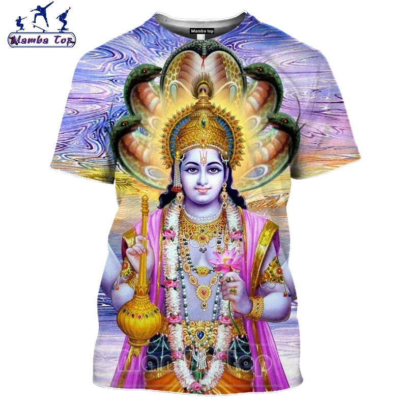 Топ Mamba 3D печать Бог разрушения Shiva футболка вера хиндуизм брама Мужская бык езды