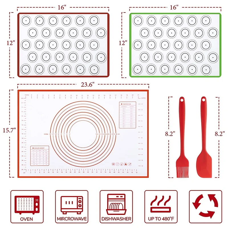 

Macaron Silicone Baking Mat,Non Stick Silicone Baking Sheet Cookie Liner,Easy Clean Baking Mats for Cookie Sheets, Bread