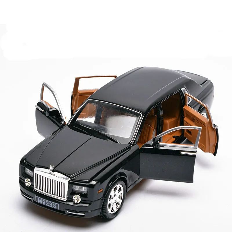 

1:24 Alloy Car Model Rolls Royce Phantom Metal Toy Car Wheels Simulation Sound Light Pull Back Car Collection Kids Gift Toys