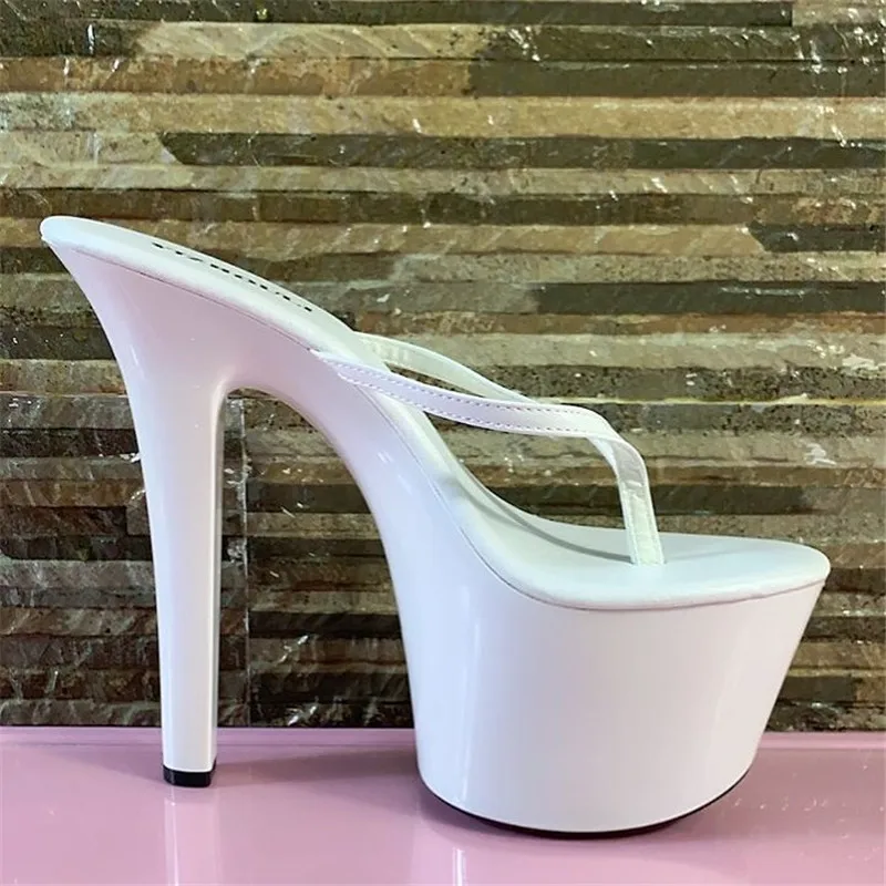 Подиум ручной работы тапочки стильные сексуальные туфли на высоком каблуке 17