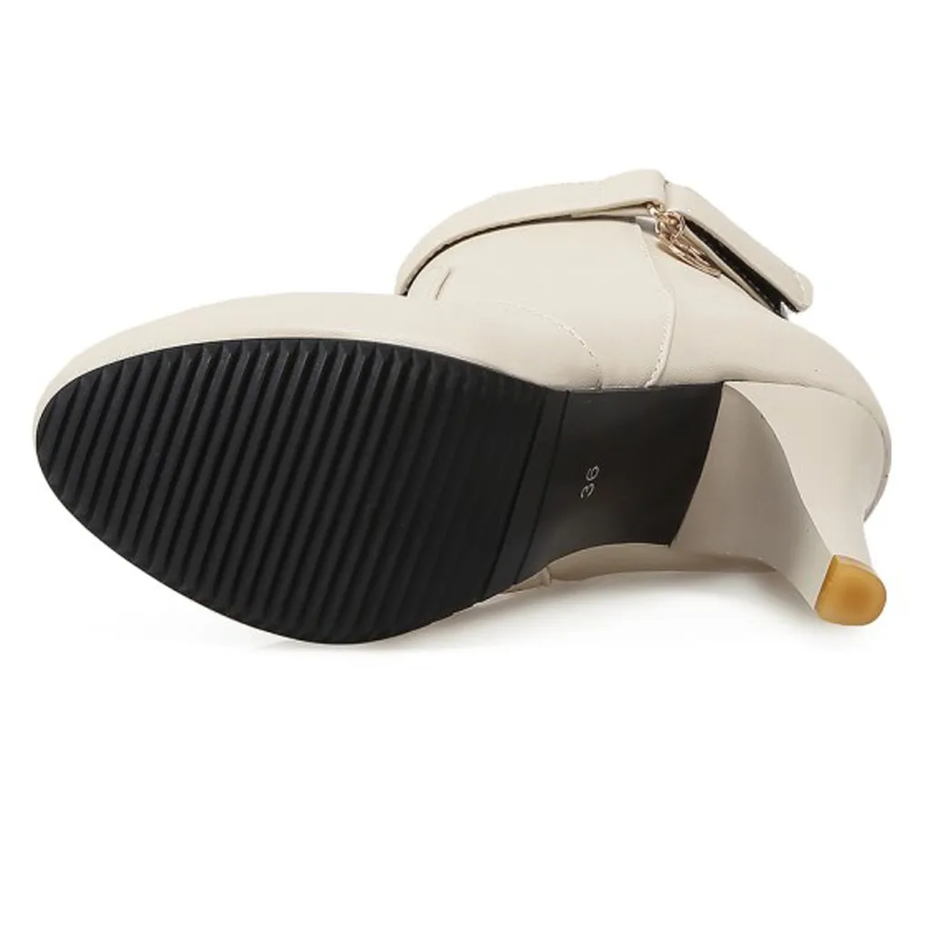 Женские зимние белые кожаные ботинки Сезон осень зима Пикантные женские