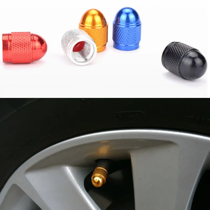 

2/4 шт. универсальные колпачки из алюминиевого сплава для клапанов Schrader, колпачки для клапанов колесных шин, пылезащитные колпачки для автом...