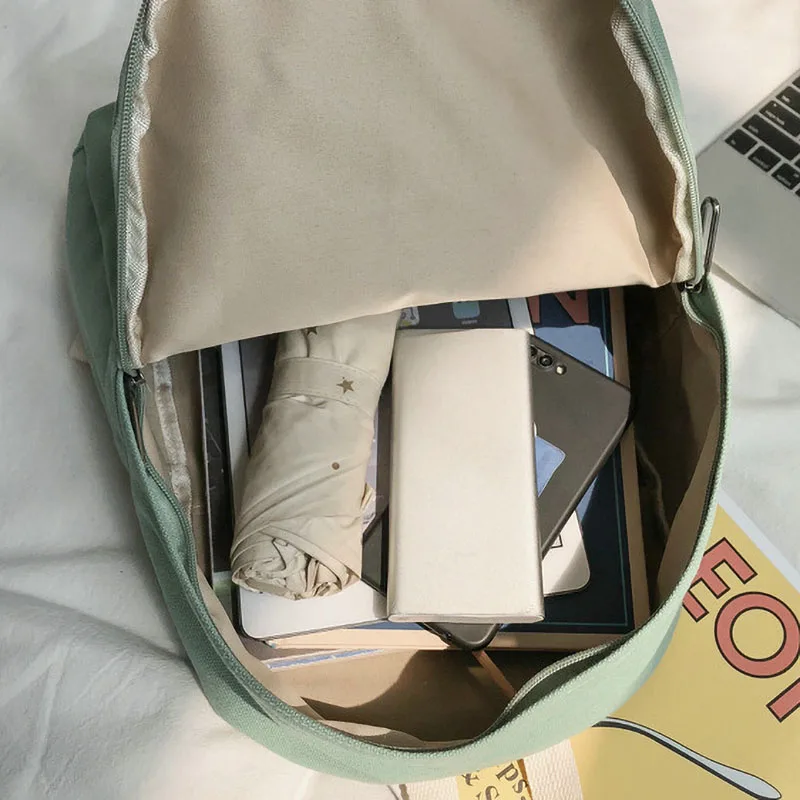 

Fashion Women's Backpack Trend Letters Canvas Backpack Travel Bag School Bags for Teenage Girls Casual Ladies Backpack Female