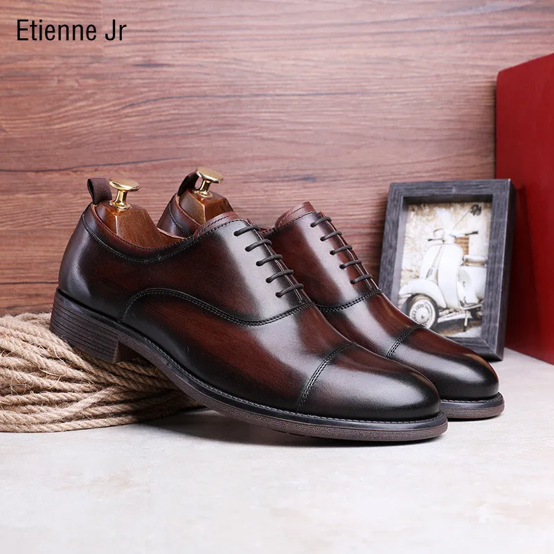 

Этьен Jr мужские Обувь в деловом стиле размера плюс кожаный в джентльменском стиле; Стильные туфли в британском стиле мужская кожаная обувь ...