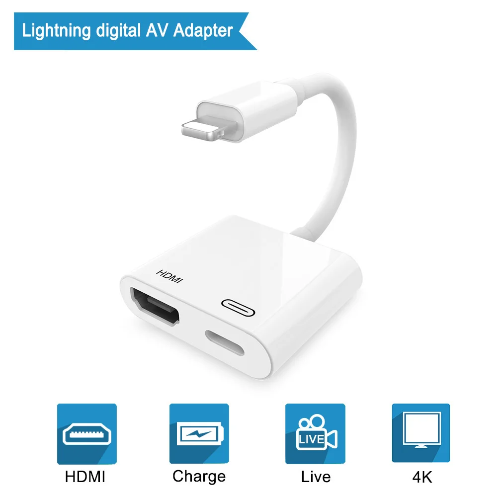 5S 6S 7 8 X адаптер кабеля HDMI Lightning к цифровому выходу Air iphone|Компьютерные кабели и