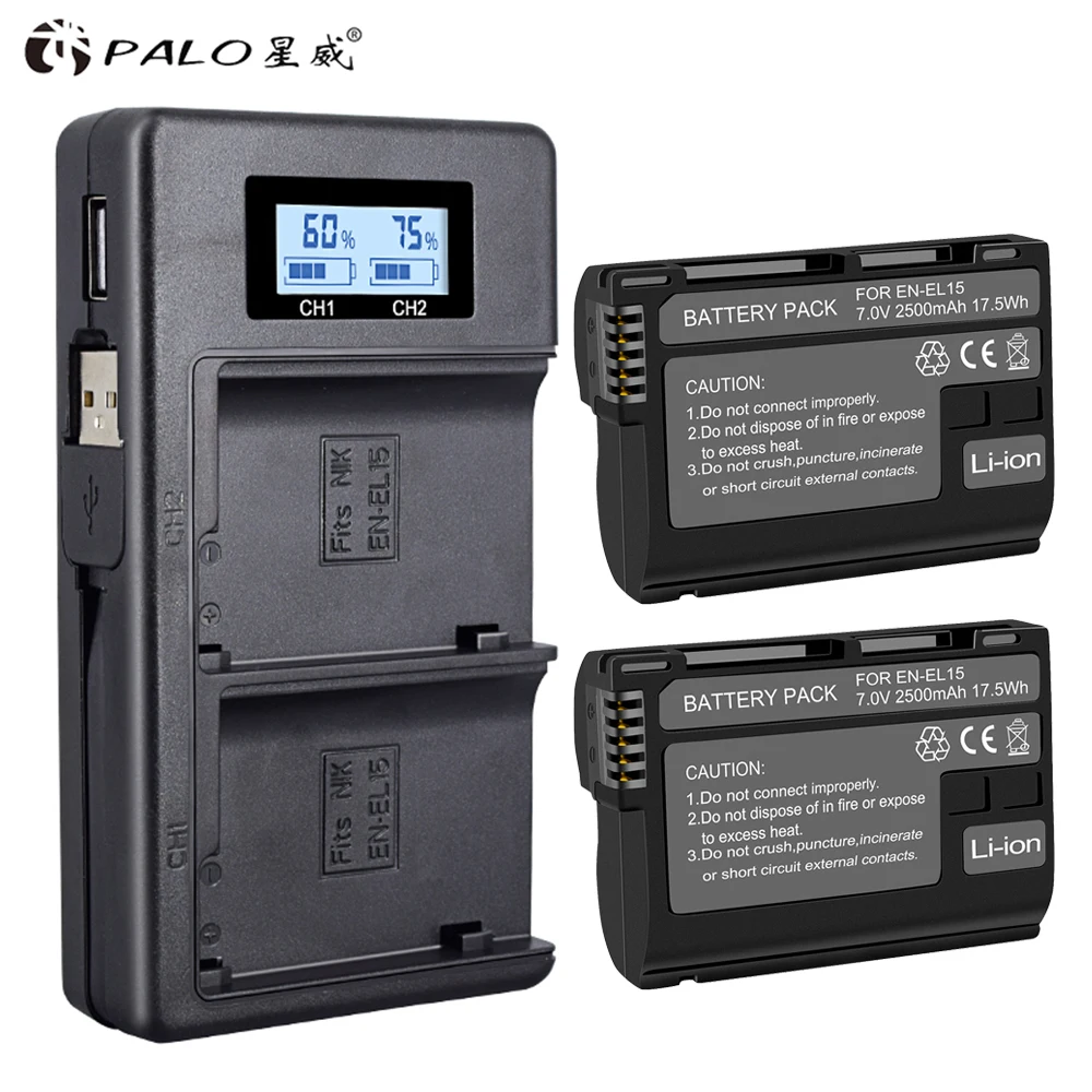 PALO 1 шт. EN-EL15 RU EL15 EL15 Камера Батарея для Nikon D600 D610 D800 D800E D810 D7000 D7100 D7200 V1 Батарея