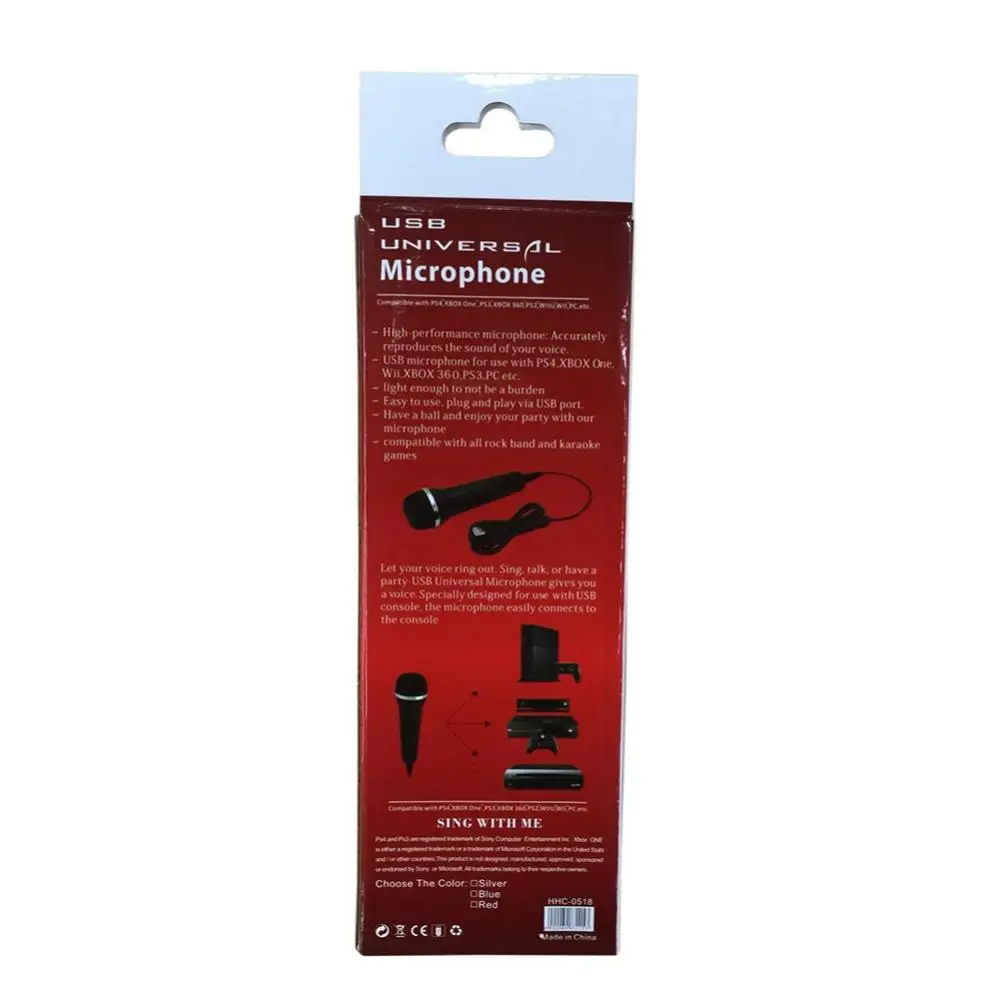 USB Wired Microphone High Performance Gamepads Karaoke MIC For PS4 Wii XBOX360 |