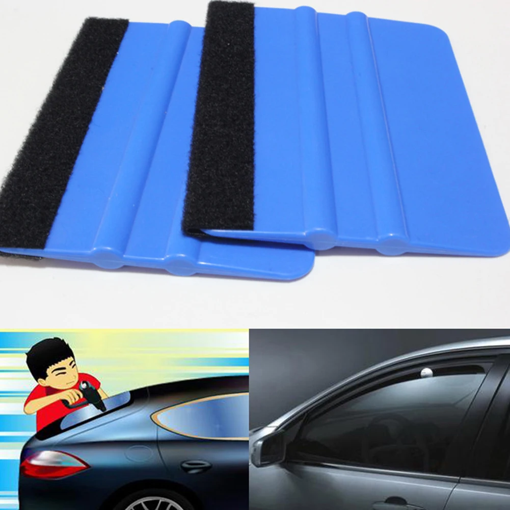 

1Pcs Auto Styling Vinyl PP Window Ice Remover Cleaning Wash Car Scraper With Felt Squeegee Tool Film Wrapping Cleaning Tools