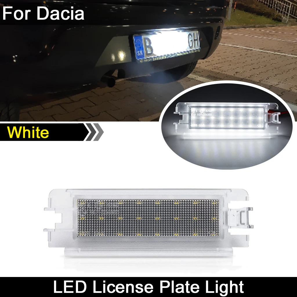 

1Pcs For Dacia Sandero II 2013-UP Logan II 2013-UP White LED License Plate Light Number Plate Lamp