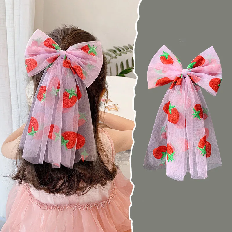 Новинка Красивая шифоновая повязка на голову с бантом и цветочным принтом для