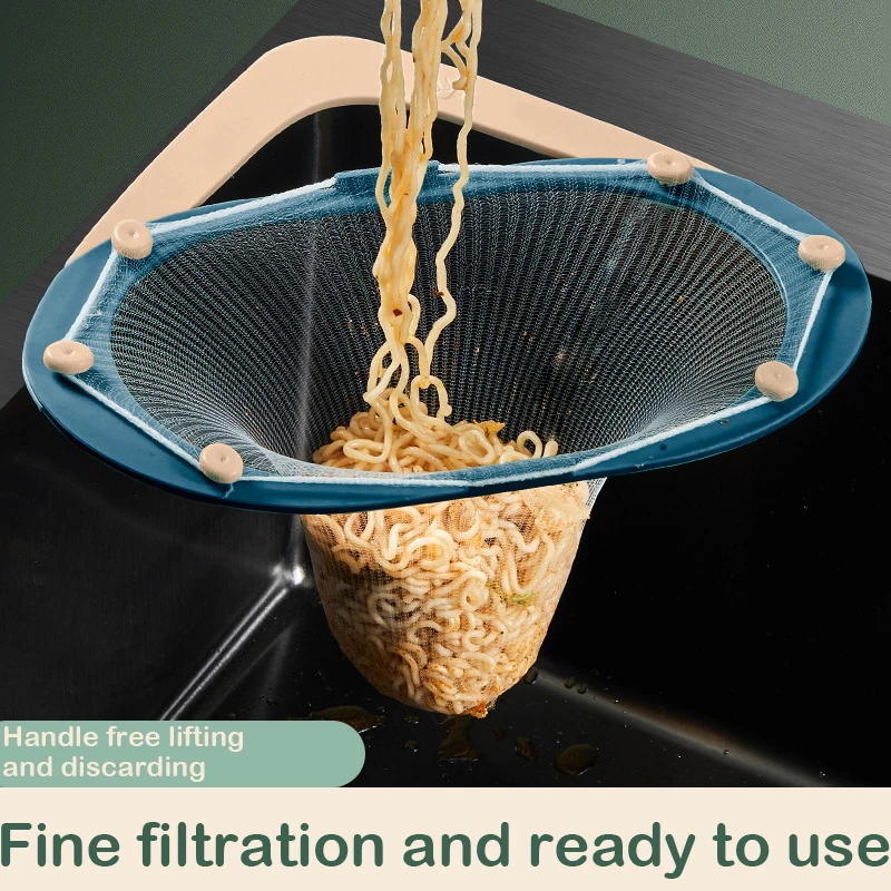 

Drainage Rack Kitchen Sink Leftovers Filter Hanging Net Drain Rack Basket Kitchen Anti-blocking Leaking Kitchen Sink Hanging Net