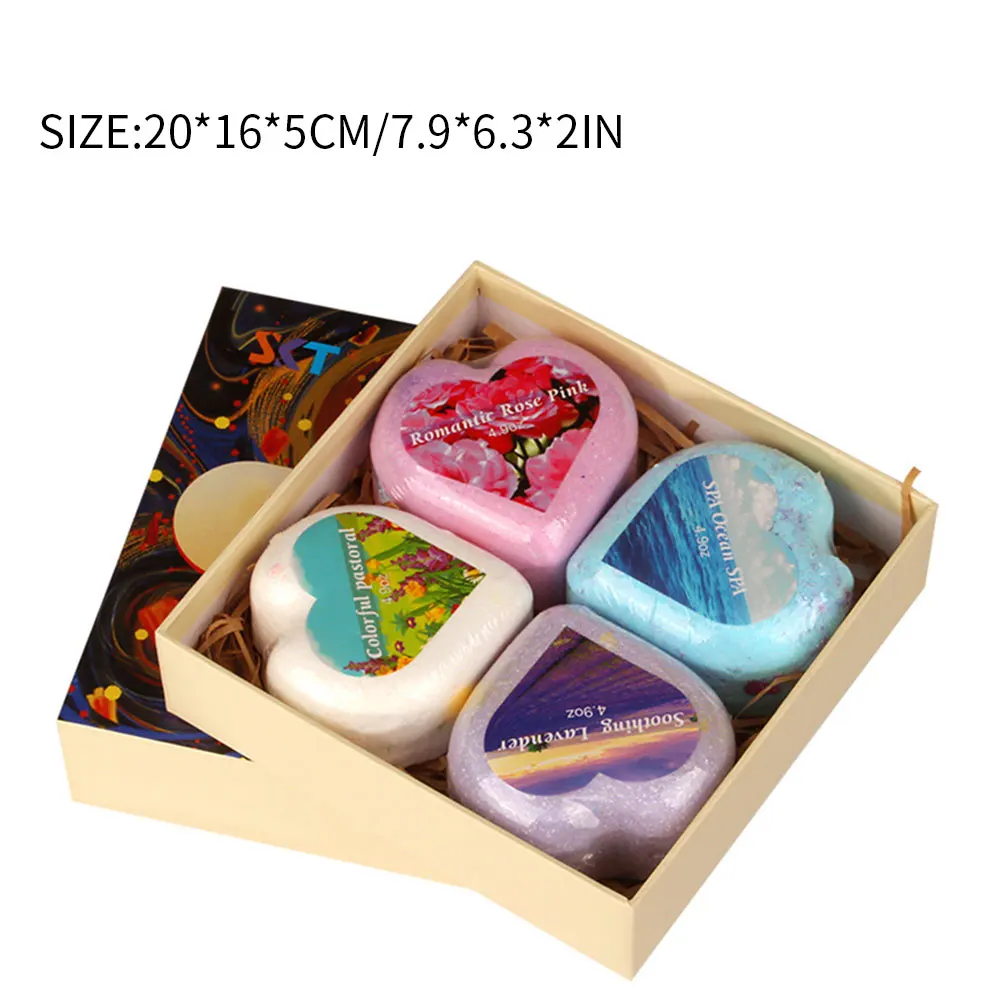 

Bath Bombs Gift Set Magic Rainbow Heart Bath Bomb with Colorful Bubble Effect for Birthday Valentines Day Anniversary 4PCS