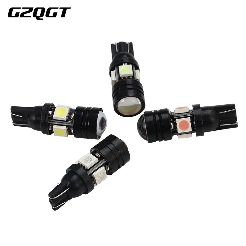 1х T10 Автомобильные фары белого цвета высокой мощности W5W 194 Led 5050 4SMD + 1 5 W COB линзы
