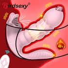 Фаллоимитатор-бабочка в трусиках, вибратор для женщин, Стимулятор клитора, лижущий язык, вибрирующий массажер точки G интимные игрушки для взрослых