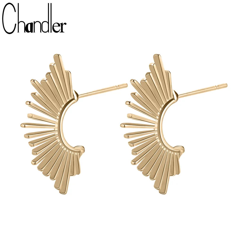Золотые полукруглые серьги Chandler в форме пиков превосходные ретро стиле бохо