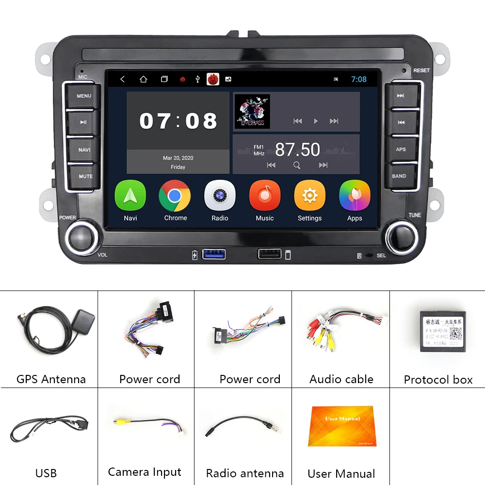 $97.99 Podofo Android 2 Din Car Radio Multimedia Player 7