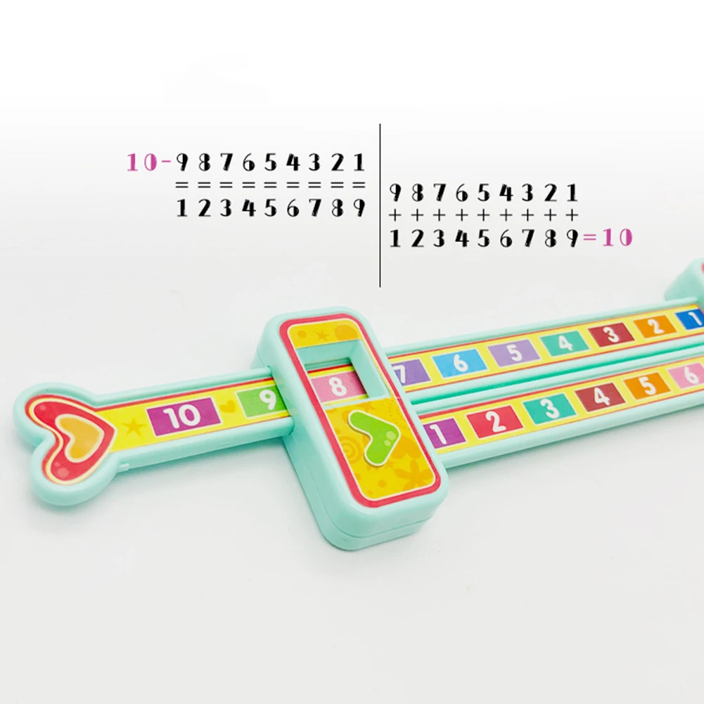 

5Pcs Kids Math Arithmetic 1-10 Addition Subtraction Slide Ruler Education Toy