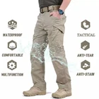 Спортивные мужские брюки, военные тактические штаны с карманами на молнии, тренировочные уличные штаны для кемпинга, водонепроницаемые брюки-карго